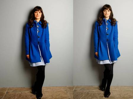 Zooey Deshanel - Blue Coats - blue, zooey, zooey deshanel, singer, coat, actress, deshanel