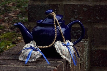 still life - heart, blue, beautiful, photography, romance, kettle, photo, cool, love, still life, harmony, nice, hearts