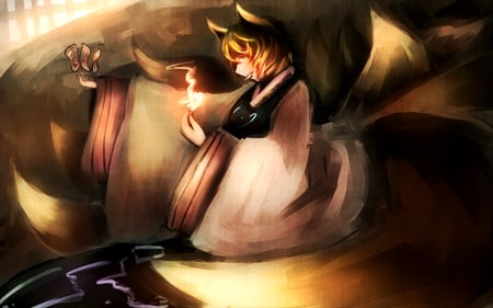 Yakumo Ran - touhou, game, girl, yakumo ran, anime, kitsune