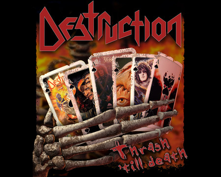 Destruction - Thrash till Death - metal, thrash, logo, death, band, cards, card, bone, bones, hand, music, heavy