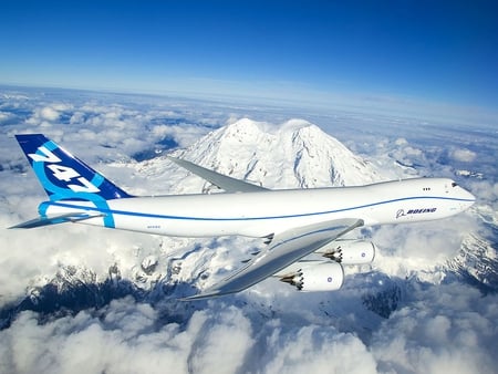 Boing 747 - boing 747, aircraft, fly, cloud, sky