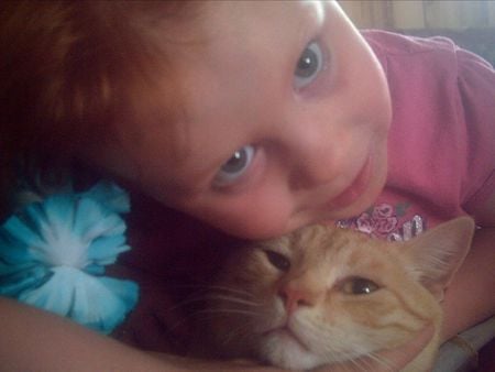 A girl and her Cat - cat, girl, martinjoannarose, garfield, portales, new mexico