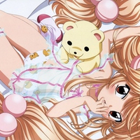 anime girl with teddy bear