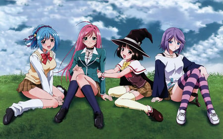 rosario vampire - girls, anime, background, rosario vampire