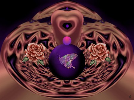 Pink Beauty - eye candy, collage, 3d, fractal, abstract