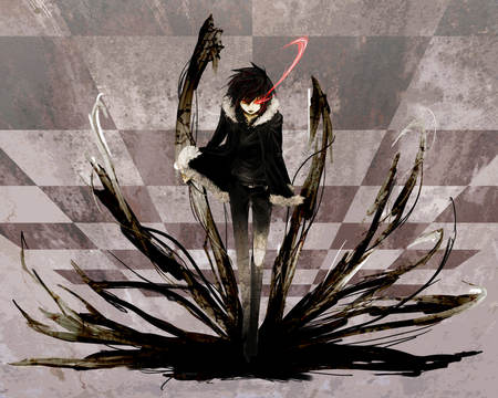 Orihara Izaya - male, orihara izaya, anime, black rock shooter, crossover, durarara