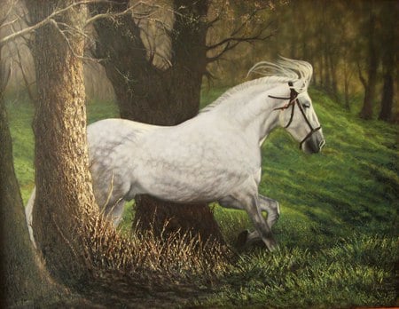 Dapple Grey - horses, painting, andalusian, spanish