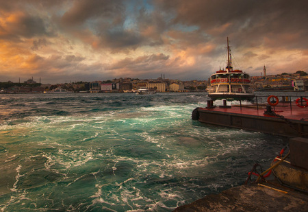 boat - waves, port, sky, boat