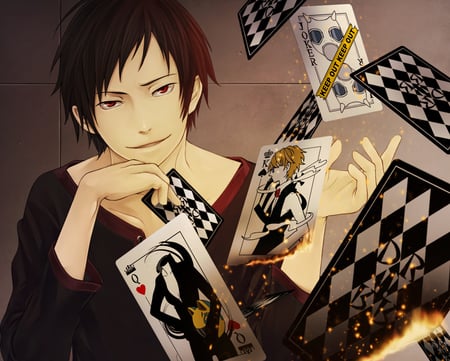 Orihara Izaya - male, orihara izaya, anime, cards, durarara