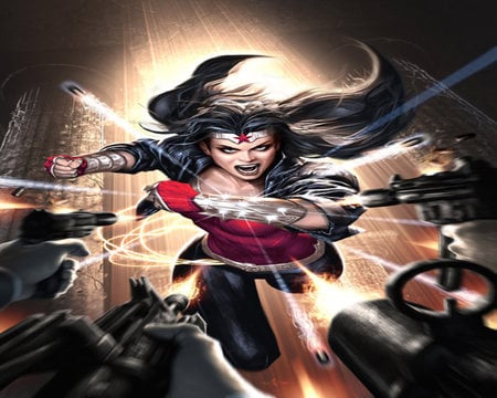 Wonder Women - comic, shot, dc, gun, figther, wonder women