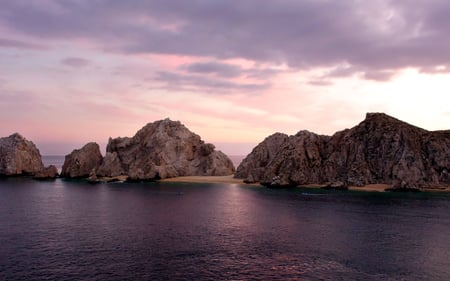 Mazatlan Sunset - clouds, sunset, nature, beautiful, beaches, rock, ocean, formations