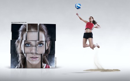 Volleyball - girl, volleyball, player, hd, sport, performance, cool, rock, digital