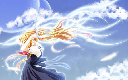 Kamio Misuzu - anime, blonde hair, cute, girl