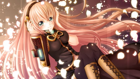 Megurine Luka - luka, girl, pink, anime, smile, cute, dress