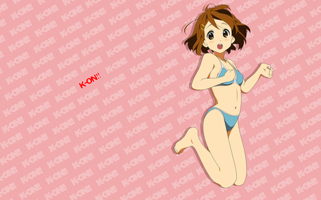 K-on - k-on, brown eyes, pink, bikini, brown hair, hirasawa yui