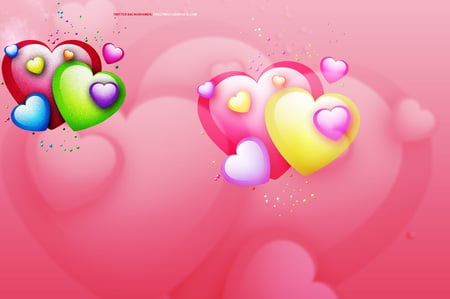 PUFFY IN PINK - colorful, hearts, pink, puffy