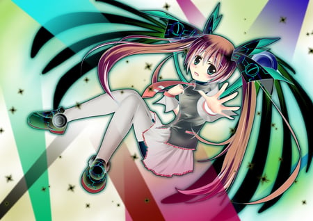 Colorful Miku - aqua, hot, colorful, music, anime girl, white, art, purple, yellow, cool, sparks, aqua eyes, artistic, hatsune miku, sexy, skirt, song, vocaloids, program, 3d, vocaloid, pink, beautiful, uniform, contrast, diva, beauty, nice, twintail, singer, aqua hair, black, virtual, pretty, idol, anime, miku, cute, girl, pink hair, cg, hatsune, blue, tie, awesome, colors, digital