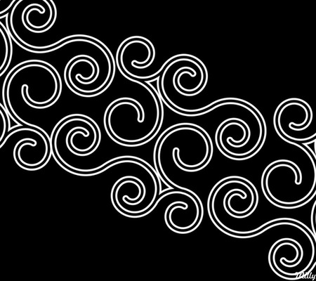 Black and White Curls - black, white, pattern, curls