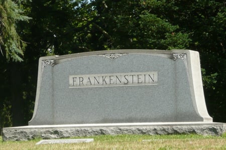 Grave - franks death, dead but alive, grrrr friend, loving monster