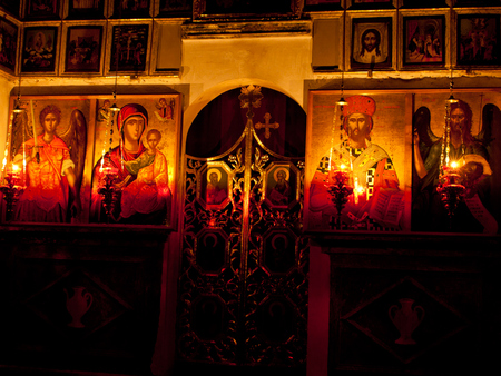 Monastery Krka at night - temple, icons, church, religious