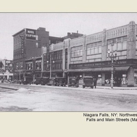 Niagara Falls, NY: Northwest corner of Falls and Main Streets (March, 1936)