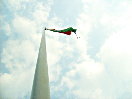 Hungarian flag - white, red, sky, hungarian, flag, sunshine, green