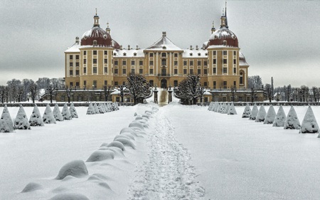 Moritzburg - impressive, winter, picturesque, architecture, building