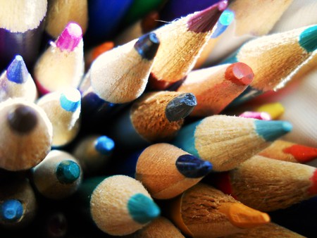 Pencils - colors, pencils, focus, blue