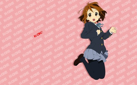 Yui Hirasawa - school uniform, female, girl, jumping, k-on, yui hirasawa