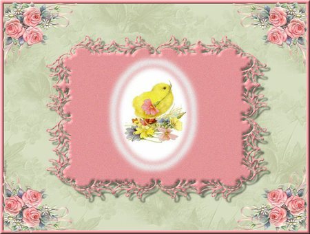 Easter chick on pink - mask easter, victorian, chick, pink, child