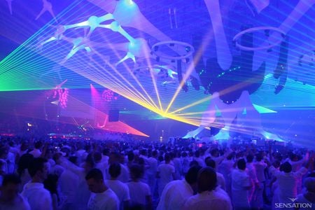 Rave Lasers - crowd, club, lasers, rave, party