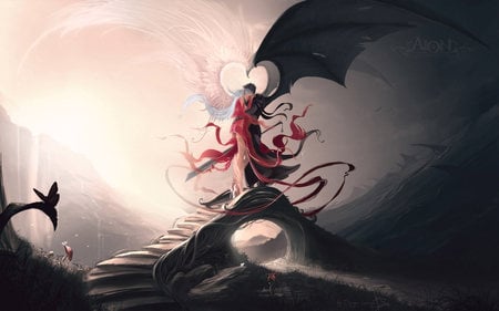 Aion Love - aion, fantasy, dark, devil, love, angel