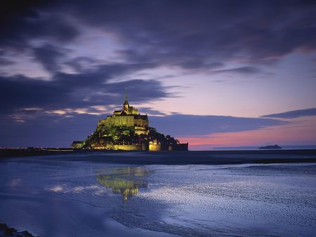 Mont_St._Michel for Robotic - nature, sky, beach, landscape, reflection, clouds