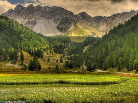 VALLEY OF MOUNTAINS - nature, valley, mountain, forests