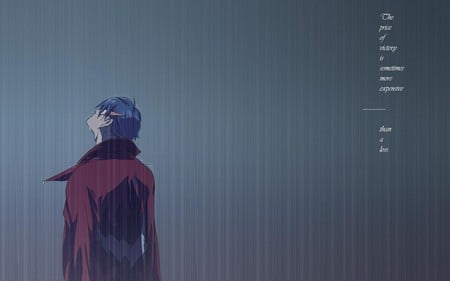 What Have I Done ?? - regret, tengen toppa gurren lagann, lonely, kamina, sad, rain, anime, mecha