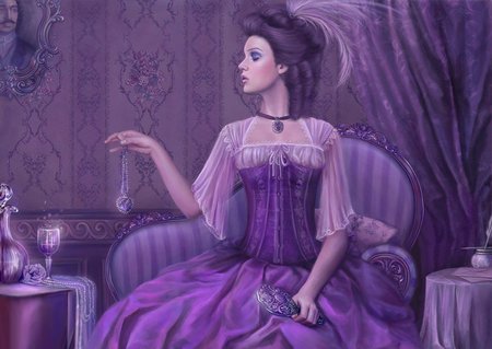 EVERTHING IS PURPLE - purple, female, hair, color, dress