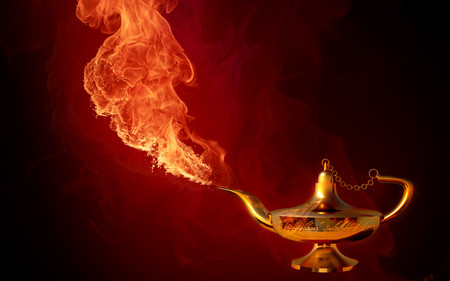 Fiery Magic Lamp - hd, firework, fiery, magic, magic lamp, fire