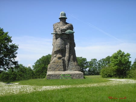 statue - road, tree, statue, building