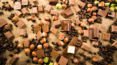 Chocolate nuts - nuts, brown, coffee, delicious, chocolate