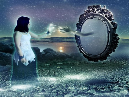 MIRROR OF DREAMS - dreams, hands, female, mirror