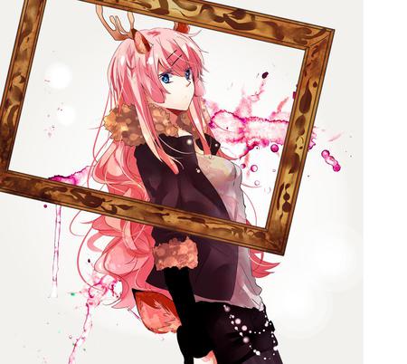 Vocaloid - animal ears, vocaloid, megurine luka, pink hair, horns