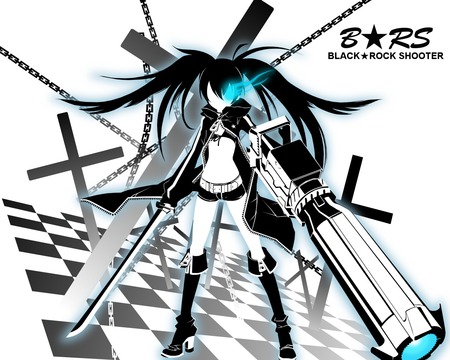 BRS Vector - gun, vector, brs, kuroi mato, black, white, game, blue, anime, sword, ova