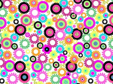 SPIRAL FLOWERS - colorful, spiral, background, flower