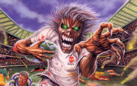 Gothic Rugby - iron maiden, rugby, artwork, horror, devil, heavy metal, gothic