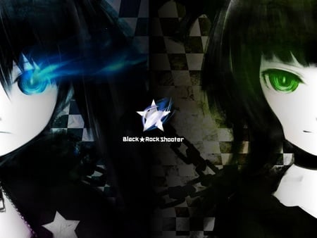 BRS & DM - star, game, anime, dm, green eyes, darkness, black, ova, brs, blue eyes