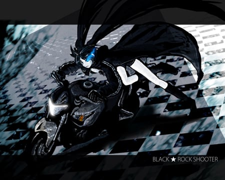 Rock 'n Rool !! - motorcycle, game, anime, mato, dark, black, ova, kuroi, brs