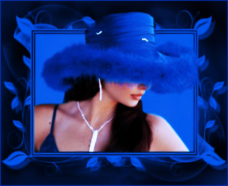 Blue hat - hat, female, model, blue