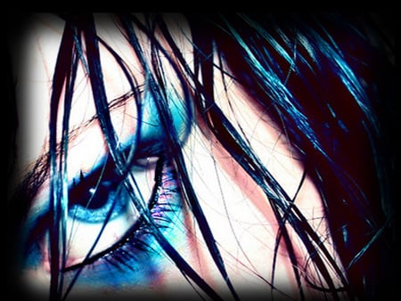 Eye opener - abstract, blue eye, woman, make up, manipulation