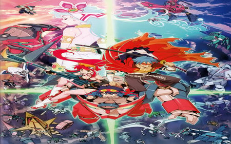 Tengen Toppa Gurren Lagann - fighter, tengen toppa gurren lagann, simon, yoko littner, kamina, family