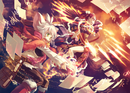 Magic Attack - girls, anime, magic, spell, pixiv, fantasia